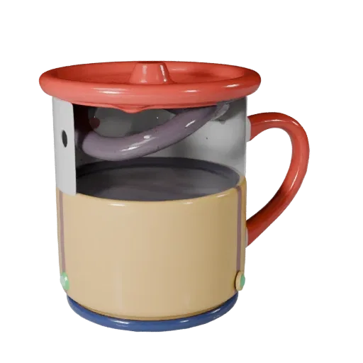 Cozy Mug High Poly 3D model, close-up studio render, showing ceramic, recognizable everyday shapes.
