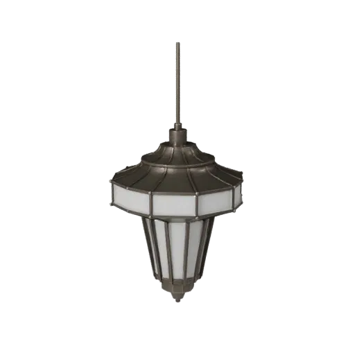 Lampe Suspension Art Déco Modèle 3D modulaire, intérieur, vue isométrique du kit modulaire, détails métalliques.