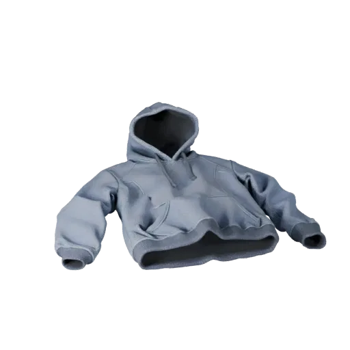 Modello 3D High Poly Felpa da Esterno, render di studio ravvicinato, che mostra la trama del tessuto, la caduta indossabile.