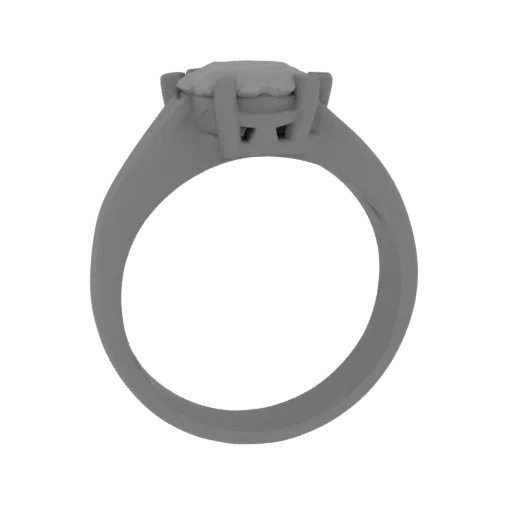 Signet Engagement Ring print ready 3D model, isometric studio render, showing ring form, surface, and scale cues.