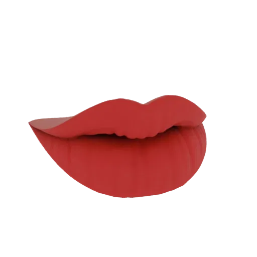 A 3D render of realistic red lips, showcasing a smooth texture and vibrant color.
