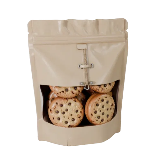 Bagged Cookie Pack Realistic 3D model, three-quarter studio render, showing cardboard, package massing.