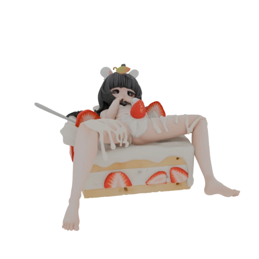 Strawberry Cake Girl 3D Model