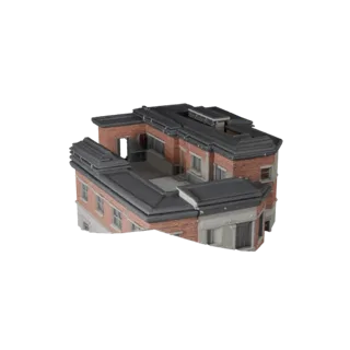 Modular Rooftop Kit high poly 3D model, close-up architectural render view, showing modular building kit materials and archit