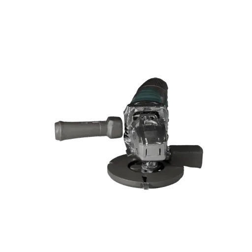 Contractor Angle Grinder Modular 3D model, isometric modular kit view, showing molded plastic, ergonomic handles.
