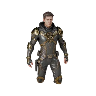 Realistic Arcane NPC Officer Character Model - Rigged