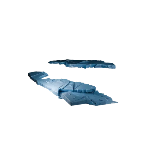 Icy Shoreline Pack High Poly 3D model, close-up cinematic environment render, showing wet stone, water edges.