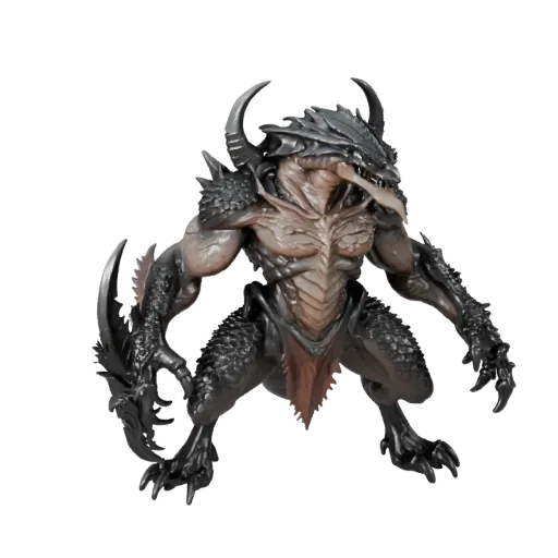 Modelo STL Kraken de Alta Poli, vista de exibição isométrica, figura animal pronta para impressão com mistura de anatomia fan