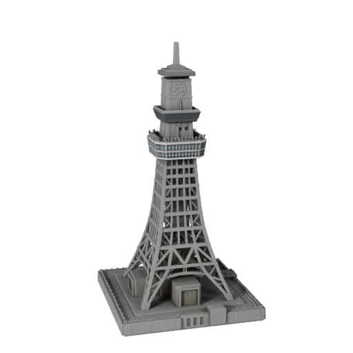 Modelo 3D de la Torre de Tokio Poligonal Bajo para Juegos en Tiempo Real y RV