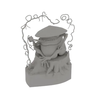 Frog Sage with Conical Hat