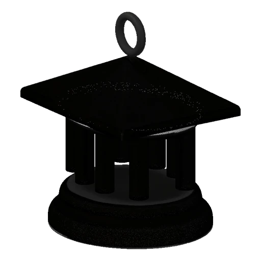 A 3D render of a black octagonal lantern with a ring hanger and a tiered base, set against a dark background.