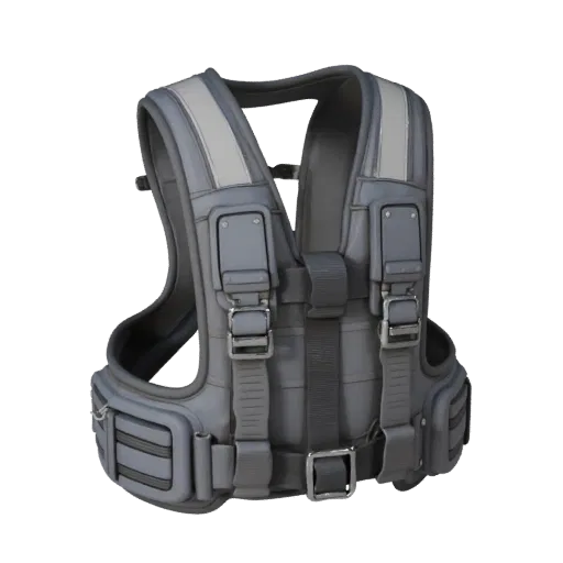 Utility Protective Harness Stylized 3D model, stylized isometric render, showing plastic shells, form detail.