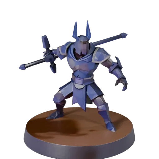 Monster Wizard Miniature low poly 3D model preview showing silhouette, three-quarter game view, pose and resin detail