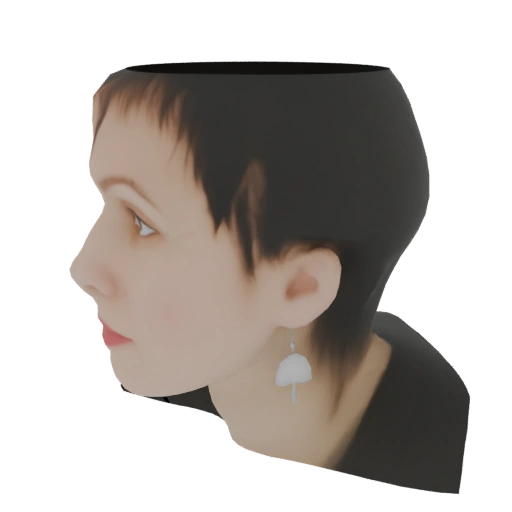 Stylized Mushroom Earring 3D Model