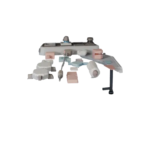 Surgical Suture Trainer Low Poly 3D model, game viewport three-quarter view, showing neutral plastics, form detail.