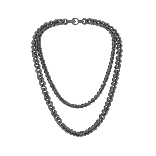 Layered Chain Necklace print ready 3D model, front view studio render, showing necklace form, surface, and scale cues.