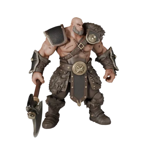 Fantasy Barbarian Character Model - Rigged