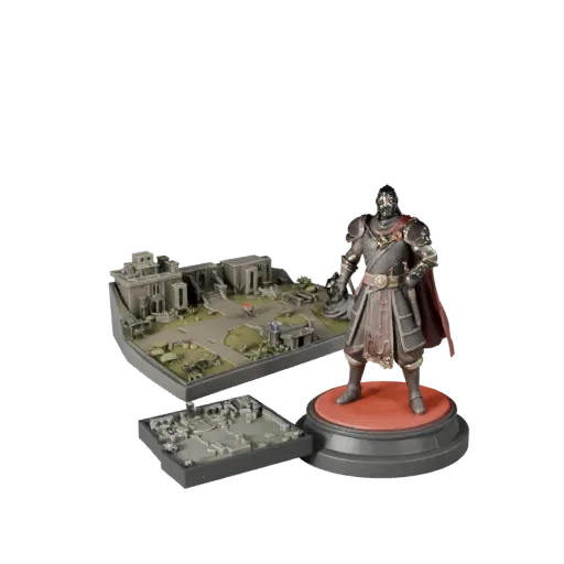 Dungeon Display Diorama High Poly 3D-Modell Vorschau zeigt geschichtete Teile, Studio-Nahaufnahme, Tiefe und Anzeigeskalierun