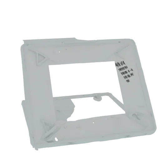 3D model of a simple support plate with ledges for glass block installation, front view