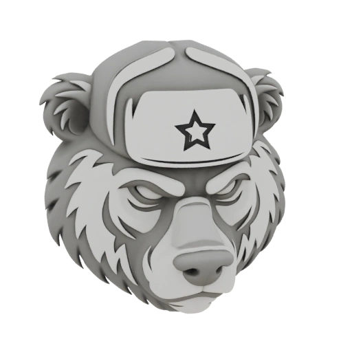 Russian Bear with Ushanka 3D Model
