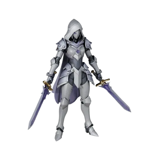Anime Armored Rogue Character Model - Rigged