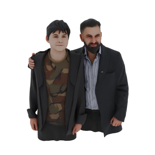 Father and Son Hugging 3D Model