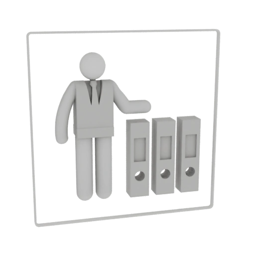 Businessman Presenting with Binders 3D Model