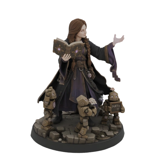 Enchantress with Golems Miniature