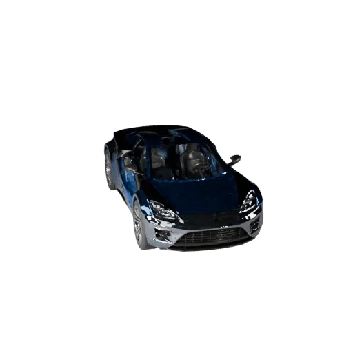 Car 3D model, three-quarter game viewport, Unity-ready vehicle asset with body lines, glazing, wheel stance, and road-ready proportions and PBR painted