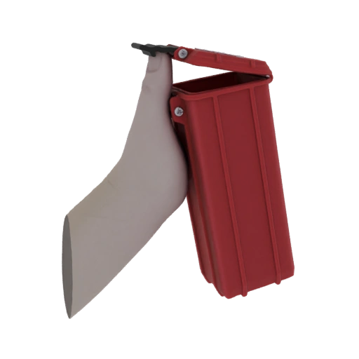 Red Trash Can with Finger