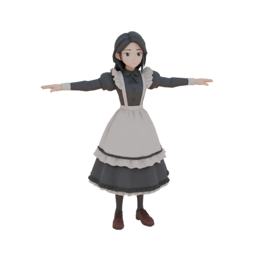 Victorian Maid Character 3D Model