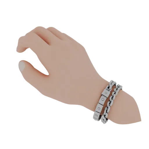 Beaded Bangle product viz 3D model, turntable hero render, with clean topology and PBR shading on the bracelet.