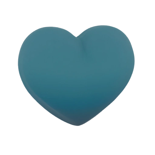 Teal 3D Heart