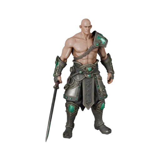 Personaggio 3D Monaco Cobalto Realistico, vista viewport motore, asset pronto per Unreal Engine con posa in piedi e pbr