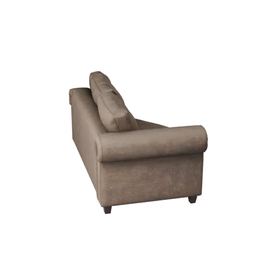 Tufted Modular Couch Realistic 3D model, living room, three-quarter studio render, woven fabric detail.