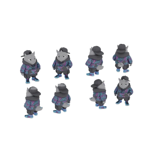Streetwear Rhino Figurine