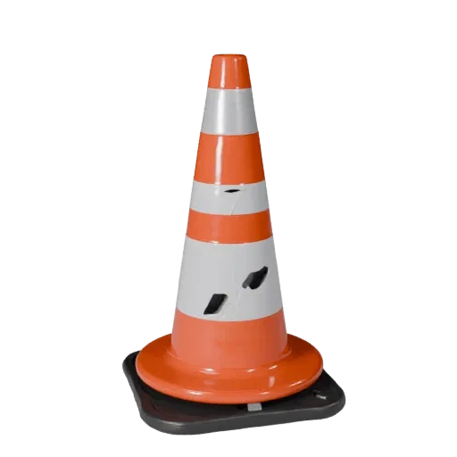 Utility Safety Cone 3D model, side profile view, technical viewport render, showing plastic shells, form detail.