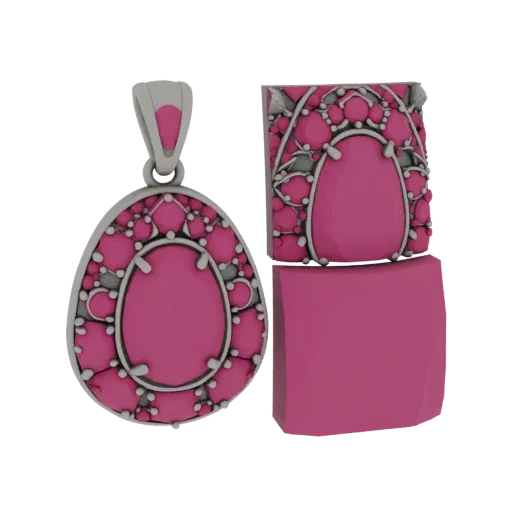Ruby Pendant collectible detail 3D model, perspective studio render, showing pendant silhouette and surface contrast.
