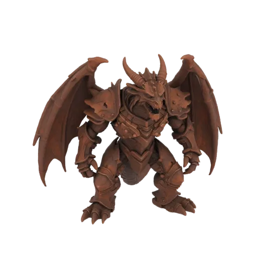 Fantasy Armored Dragon Boss Miniature STL - Crushing