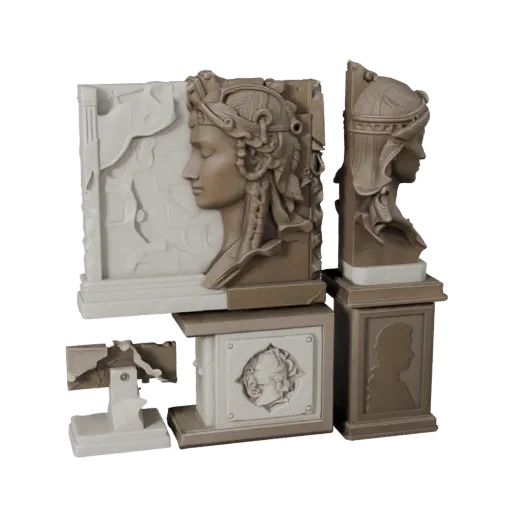 Marble Abstract Sculpture collectible 3D model preview showing silhouette, studio close-up view