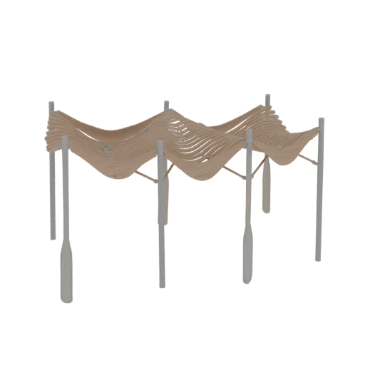 Wavy Pergola Canopy 3D Model