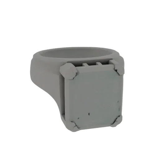 Emerald Ring print ready 3D model, perspective studio render, showing recognizable ring proportions and material breaks.