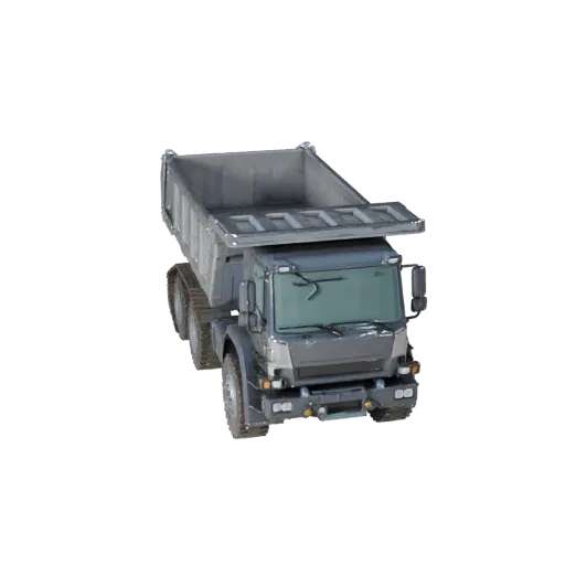 Dump Truck Product Viz 3D model, three-quarter studio product render, showing painted steel, form detail.