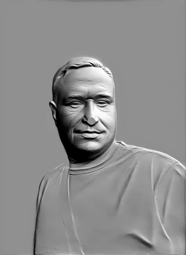 3D model of a men's t-shirt bas-relief, in classic bas-relief style.