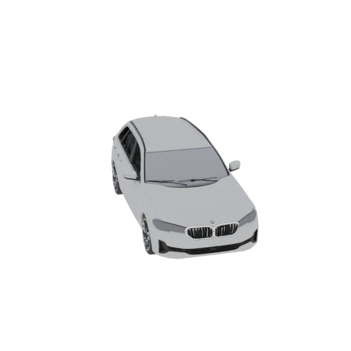 White BMW 5 Series Touring 3D Model