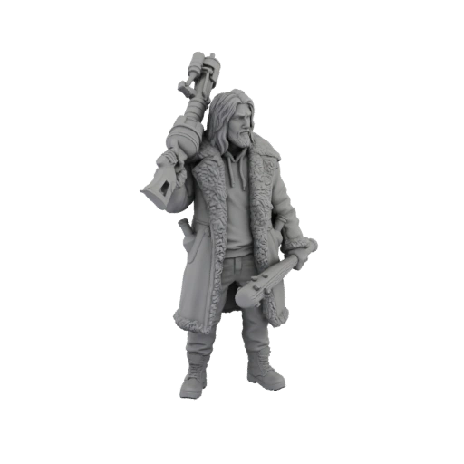 Post-Apocalyptic Survivor with Weapon and Club