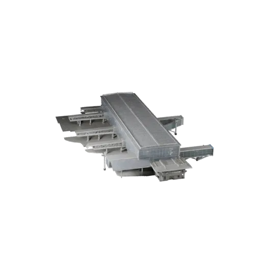 Airport Terminal Blender-ready 3D model, Blender studio render view, showing public building materials and architectural deta