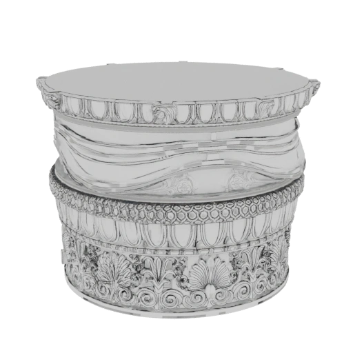 Ornate Silver Round Box