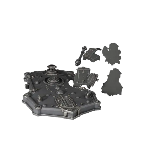 Dungeon Pressure Plate High Poly 3D model, close-up studio render, showing metal hinges, clear interaction affordances.