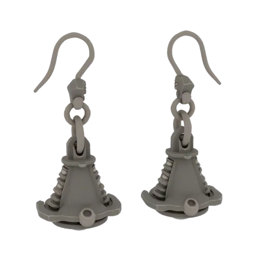 Drop Earring collectible detail 3D model, studio profile shot, with calibrated earring silhouette and material reads.